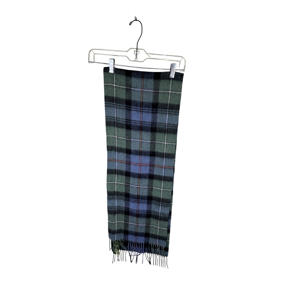 Shepherds Land MacKenzie Ancient‎ Tartan 100% Lambswool Scarf Blue Green NWT
